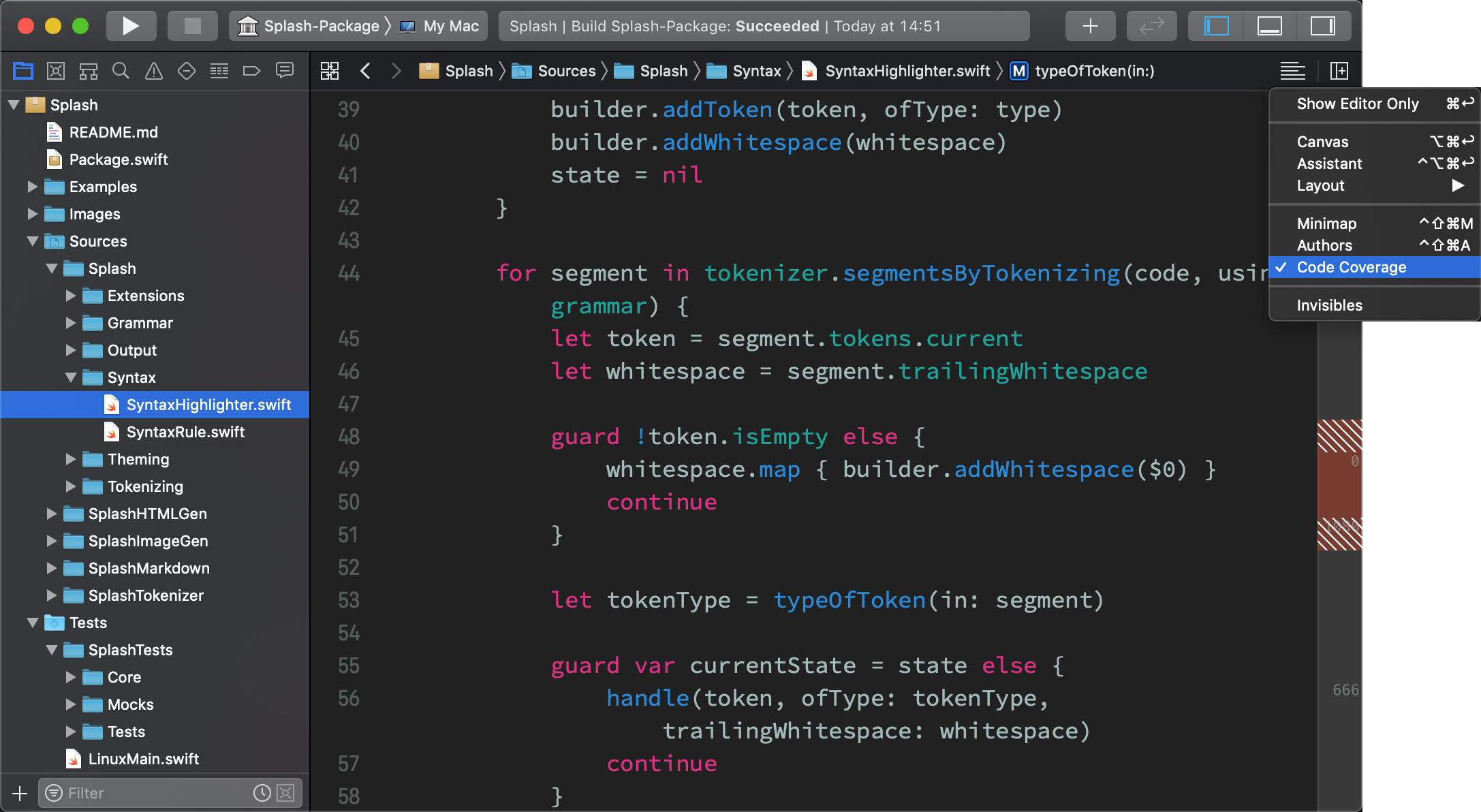 How to display code coverage inline